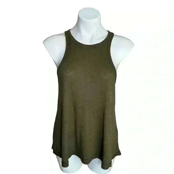 Free People Long Beach Tee Olive Size Medium - Picture 3 of 5